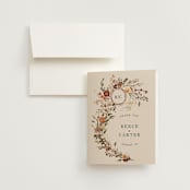 "Monogrammed Floral" - Wedding Thank You Cards in Harvest by Susan Moyal - Front