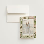 "Floral Tribute" - Wedding Thank You Cards in Moss by Chris Griffith - Front