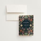 "Gilded Tapestry" - Wedding Thank You Cards in Midnight Garden by Simona Camp - Front