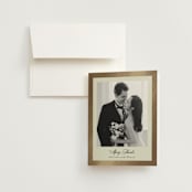 "All Tied Up" - Wedding Thank You Cards in Champagne by Chris Griffith - Front