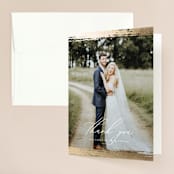 "Brushed Accent" - Wedding Thank You Cards in Classic White by Kelly Schmidt - Front
