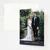 "Amazed" - Wedding Thank You Cards in Obsidian by Design Lotus - Front