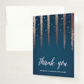 "Strands Of Lights" - Wedding Thank You Cards in Navy by Hooray Creative - Front