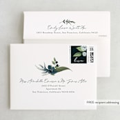 "Soft Greenery" - Wedding Thank You Cards in Twilight by Susan Moyal - FREE Recipient Addressing