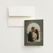 "Leaves" - Wedding Thank You Cards in Moss by Kelly Schmidt - Front