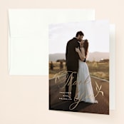 "Gilded" - Wedding Thank You Cards in Slate by Leah Bisch - Front