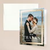 "Deluxe" - Wedding Thank You Cards in Tuxedo by Jennifer Postorino - Front