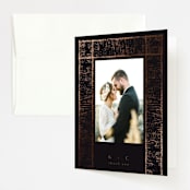 "Dazzling" - Wedding Thank You Cards in Noir by Phrosné Barwood - Front
