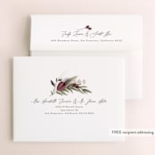 "Roses & Greenery" - Wedding Thank You Cards in Aubergine by Susan Moyal - FREE Recipient Addressing