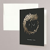 "Gather" - Wedding Thank You Cards in Ebony by Leah Bisch - Front