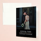 "New Monogram" - Wedding Thank You Cards in Licorice by Jessica Williams - Front