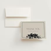 "Bouquet Toss" - Wedding Thank You Cards in Smoke by Robert and Stella - Front