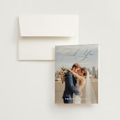 "Delicacy" - Wedding Thank You Cards in Dusty Blue by Angela Thompson - Front