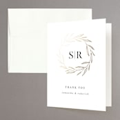 "Chic Wreath" - Wedding Thank You Cards in Classic by Kelly Schmidt - Front