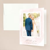 "Sparkling Champagne" - Wedding Thank You Cards in Blush by Kristie Kern - Front