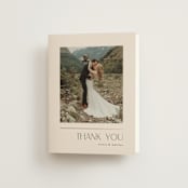 "Modern Corner" - Wedding Thank You Cards in Linen by Kelly Schmidt - Front