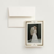 "Chisel" - Wedding Thank You Cards in Quartz by Kristie Kern - Front