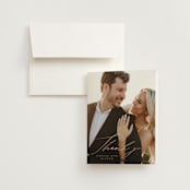 "Gilded Script" - Wedding Thank You Cards in Sage by Angela Thompson - Front