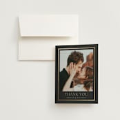 "Timeless Charm" - Wedding Thank You Cards in Charcoal by Lucrecia Caporale - Front