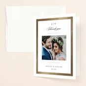 "Lasting love" - Wedding Thank You Cards in Gold by Stacey Meacham - Front