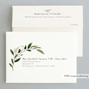 "Greenery Crown" - Wedding Thank You Cards in Midnight by Susan Moyal - FREE Recipient Addressing