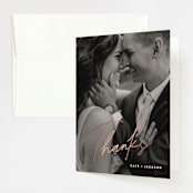 "Scripted Wedding" - Wedding Thank You Cards in Obsidian by Hooray Creative - Front