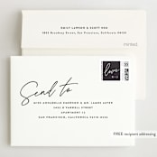 "Scripted Wedding" - Wedding Thank You Cards in Obsidian by Hooray Creative - FREE Recipient Addressing
