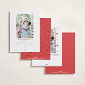 "Repeating Hearts" - Valentine's Day Cards in Red Rose by Hooray Creative - Back of Card Options