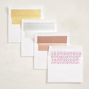 "XO Hearts" - Valentine's Day Cards in Snow by Alethea and Ruth - Envelope Liner Options
