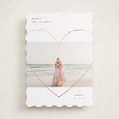 "Heart Outline: Portrait Foil Framed Photo" - Valentine's Day Cards in Snow by Itsy Belle Studio - Front