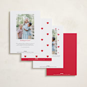 "Simple Heart" - Valentine's Day Cards in Cherry by AK Graphics - Back of Card Options