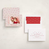 "Handdrawn Scattered Hearts" - Valentine's Day Cards in Blush by Hooray Creative - Assembled
