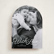 "Ribbon script" - Valentine's Day Cards in Snow by Lea Delaveris - Front