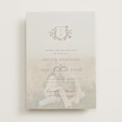 "floral crest" - Vellum Overlays in Champagne by Cass Loh - Vellum with Card
