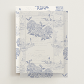 "Coastal Toile" - Vellum Overlays in Periwinkle by Jenna Holcomb - Front