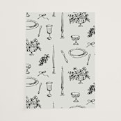 "tablescape drawing" - Vellum Overlays in Black Dahlia by Cass Loh - Vellum Overlay