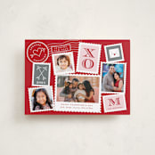 "Postmark" - Valentine's Day Cards in Paprika by Sarah Brown - Front