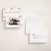 "Doodle Frame" - Valentine's Day Cards in Cherry by Cass Loh - Assembled