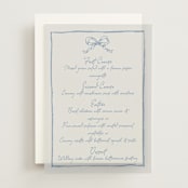 "ribbon bow drawing" - Vellum Menus in Canopy by Cass Loh - Front