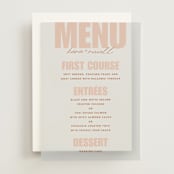 "Typographical Poster" - Vellum Menus in Blush by Stacey Day - Front
