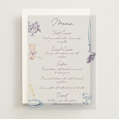 "tablescape drawing" - Vellum Menus in Hydrangea by Cass Loh - Front