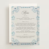 "Almafi" - Vellum Menus in Cerulean by Itsy Belle Studio - Front