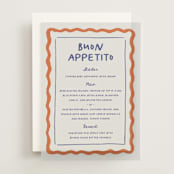 "Italian Whimsy" - Vellum Menus in Tomato by Carmia Jordaan - Front