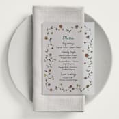 "Garden's Edge" - Vellum Menus in Meadow by Cass Loh - In Use
