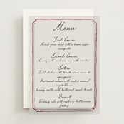 "Handwritten" - Vellum Menus in Wine by Cass Loh - Front
