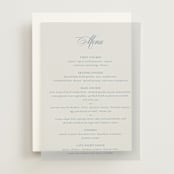 "Empire" - Vellum Menus in Dusty Blue by Jennifer Postorino - Front
