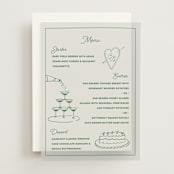"Crazy Little Thing Called Love" - Vellum Menus in Avocado by Helena Vitto - Front