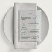 "Crazy Little Thing Called Love" - Vellum Menus in Avocado by Helena Vitto - In Use