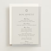 "Upper East" - Vellum Menus in Charcoal by Megan Davis - Front