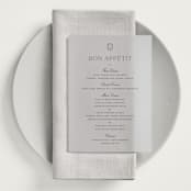 "Upper East" - Vellum Menus in Charcoal by Megan Davis - In Use